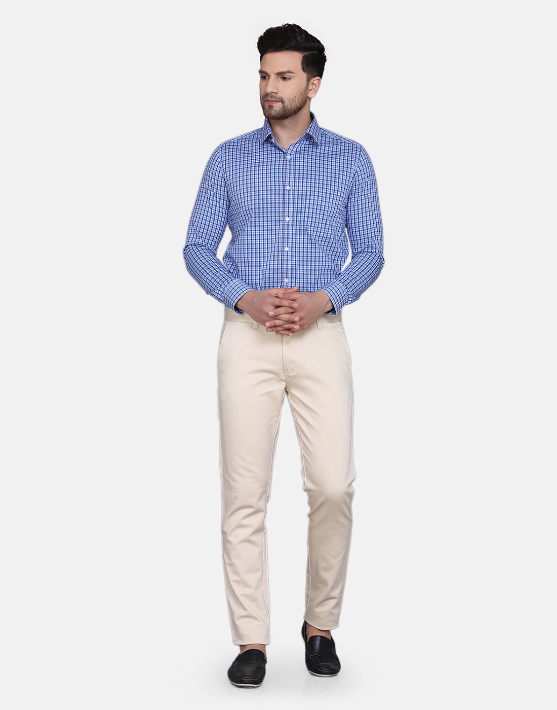 Blue Micro Checkered Shirt