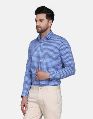 Blue Micro Checkered Shirt