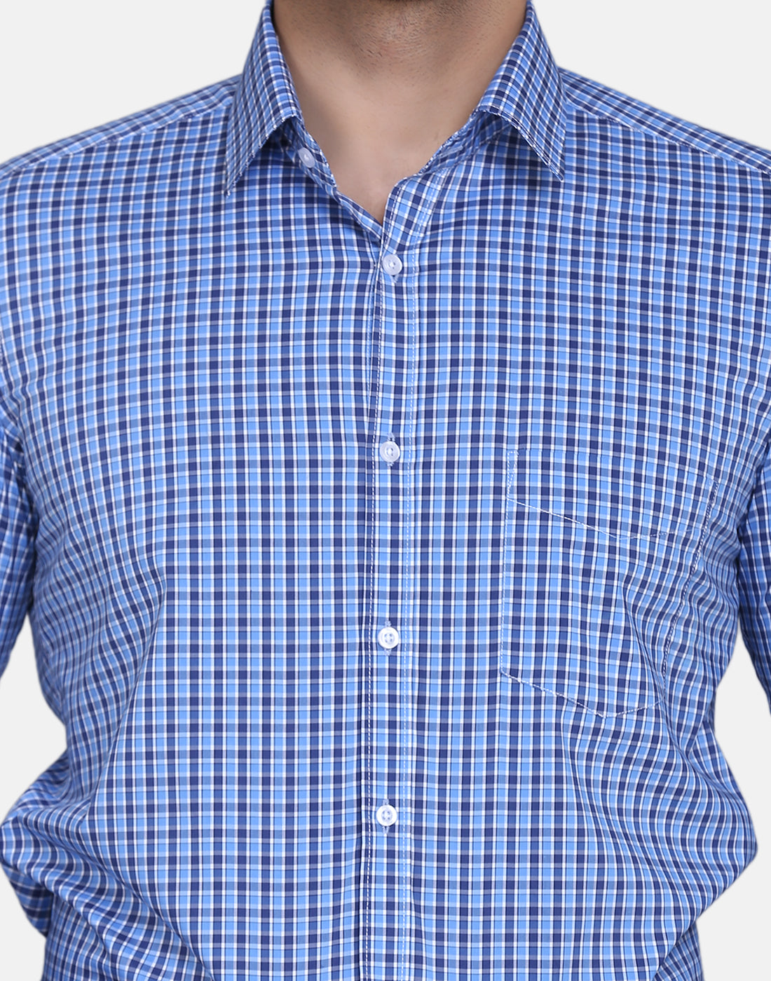 Blue Micro Checkered Shirt