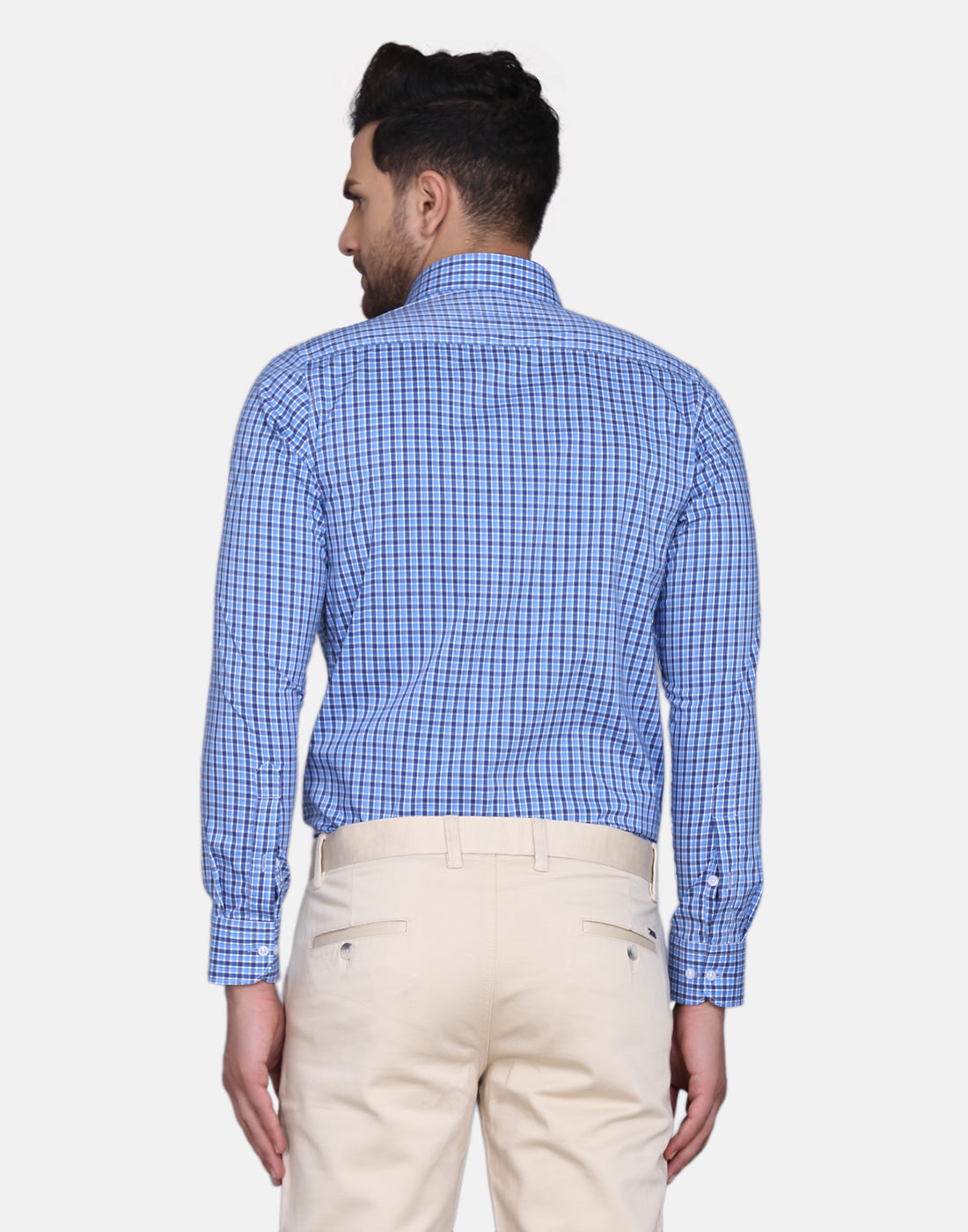 Blue Micro Checkered Shirt