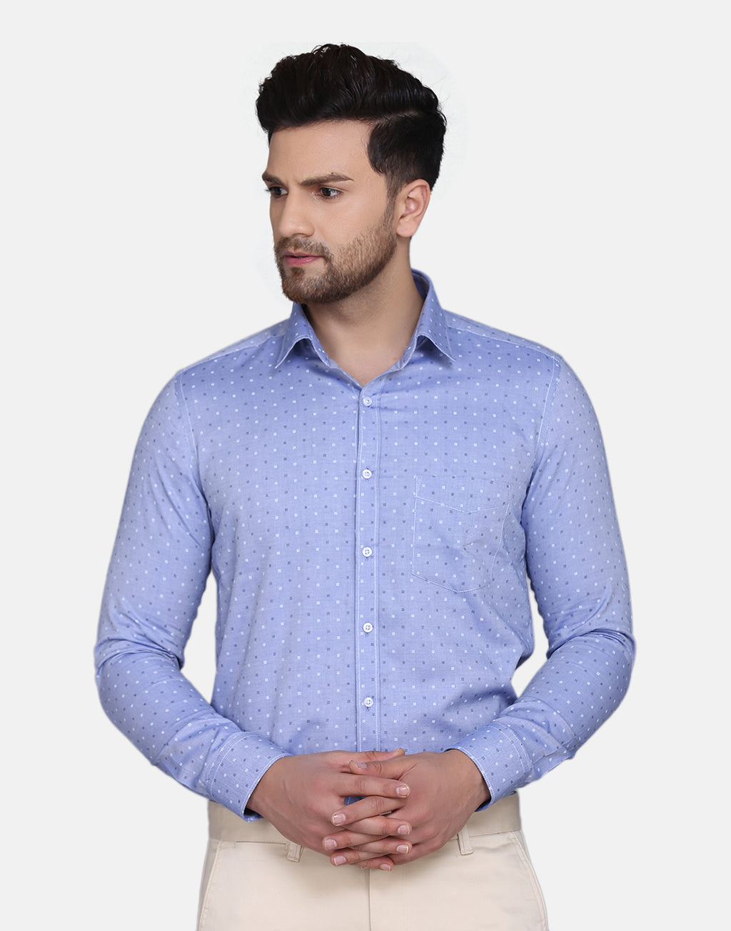 Printed Cotton Chambray Shirt