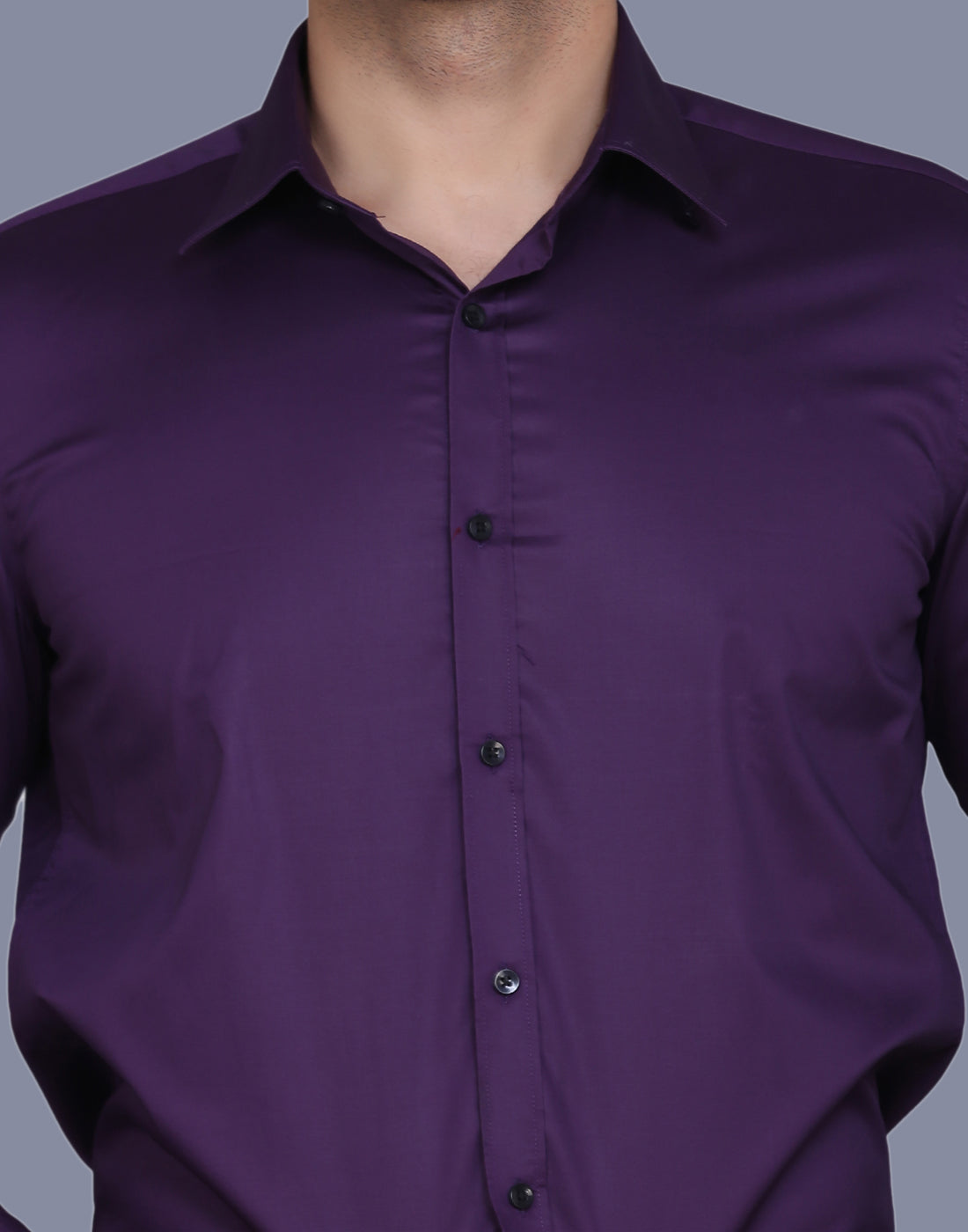 Purple Cotton Satin Men's Shirt