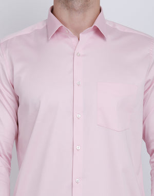 Soft Pink Cotton Satin Men's Shirt