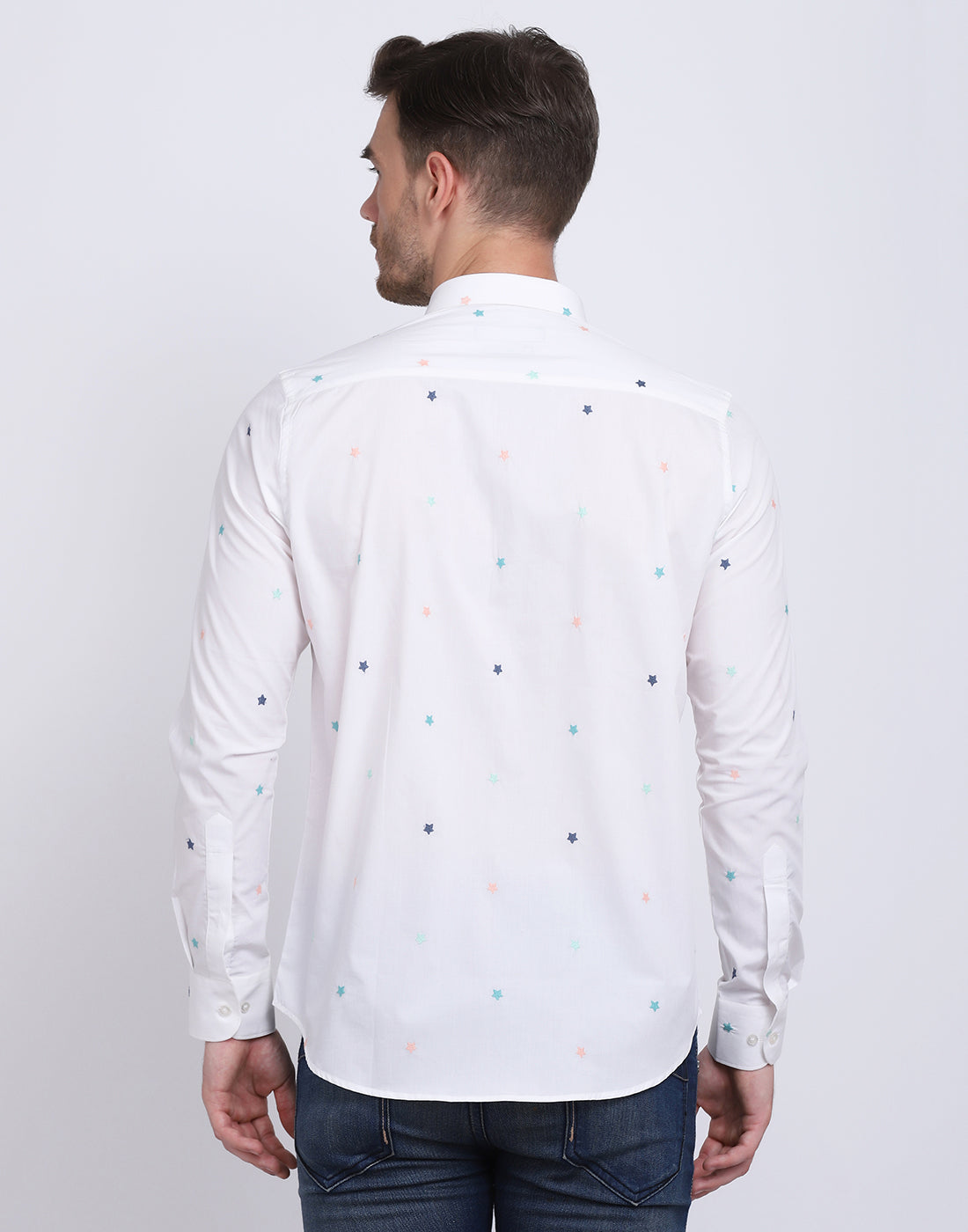 White with embroidered shirt Casual/Party Shirt