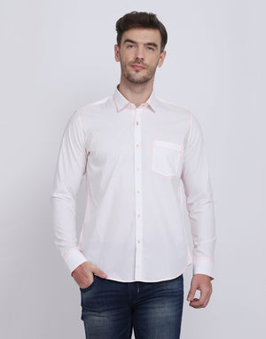 Neon Pink Contrast Stitching detailed men's shirt