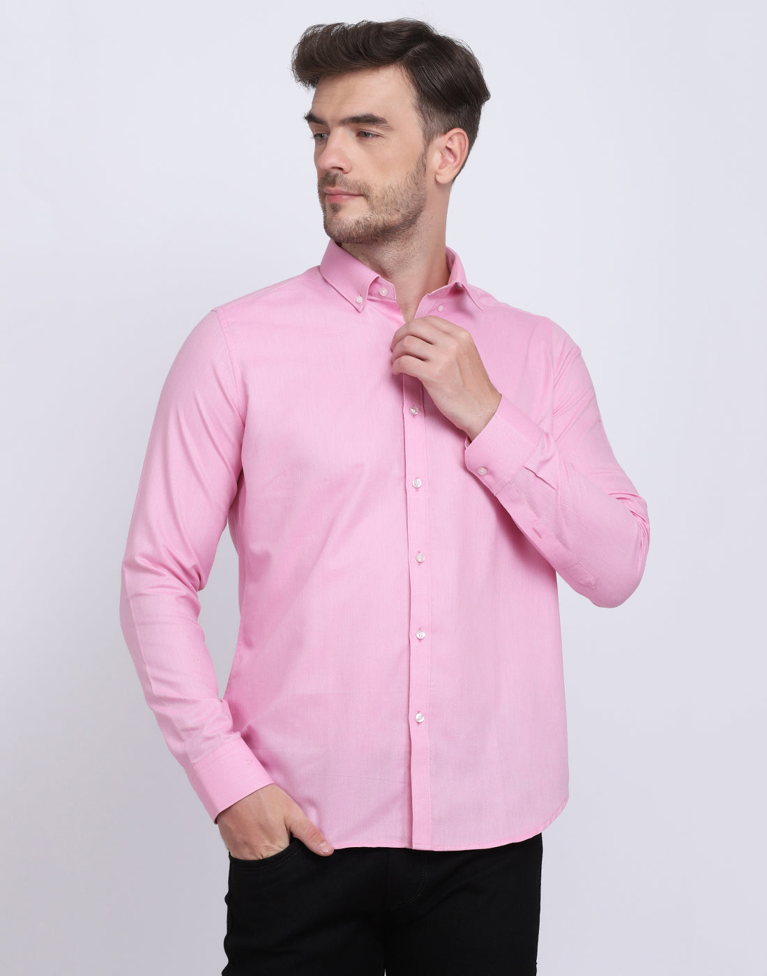 Cotton oxford formal Pink Shirt