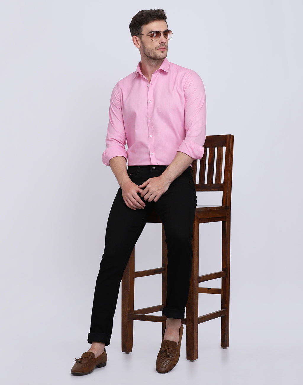 Cotton oxford formal Pink Shirt