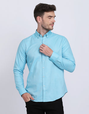 Cotton oxford formal Aqua Shirt