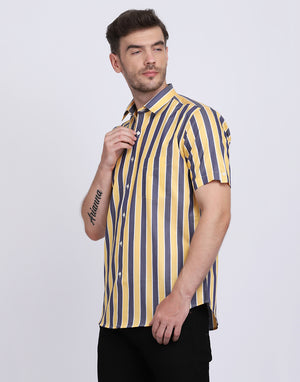 Blue & yellow wider Stripe shirt