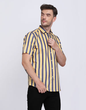 Blue & yellow wider Stripe shirt