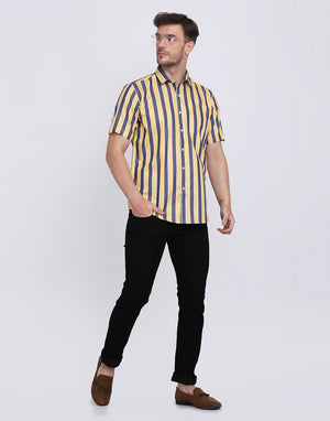 Blue & yellow wider Stripe shirt