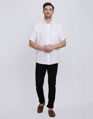 Double Cloth Crinkled Cotton men's Half Sleeves shirt