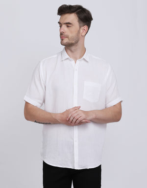 Double Cloth Crinkled Cotton men's Half Sleeves shirt