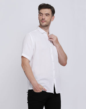 Double Cloth Crinkled Cotton men's Half Sleeves shirt