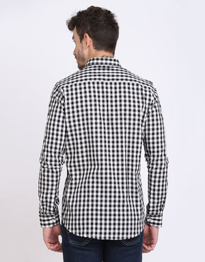 Black & White Mini Checkered Cotton Shirt