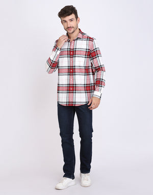 Vintage Red & white cotton flannel shirt