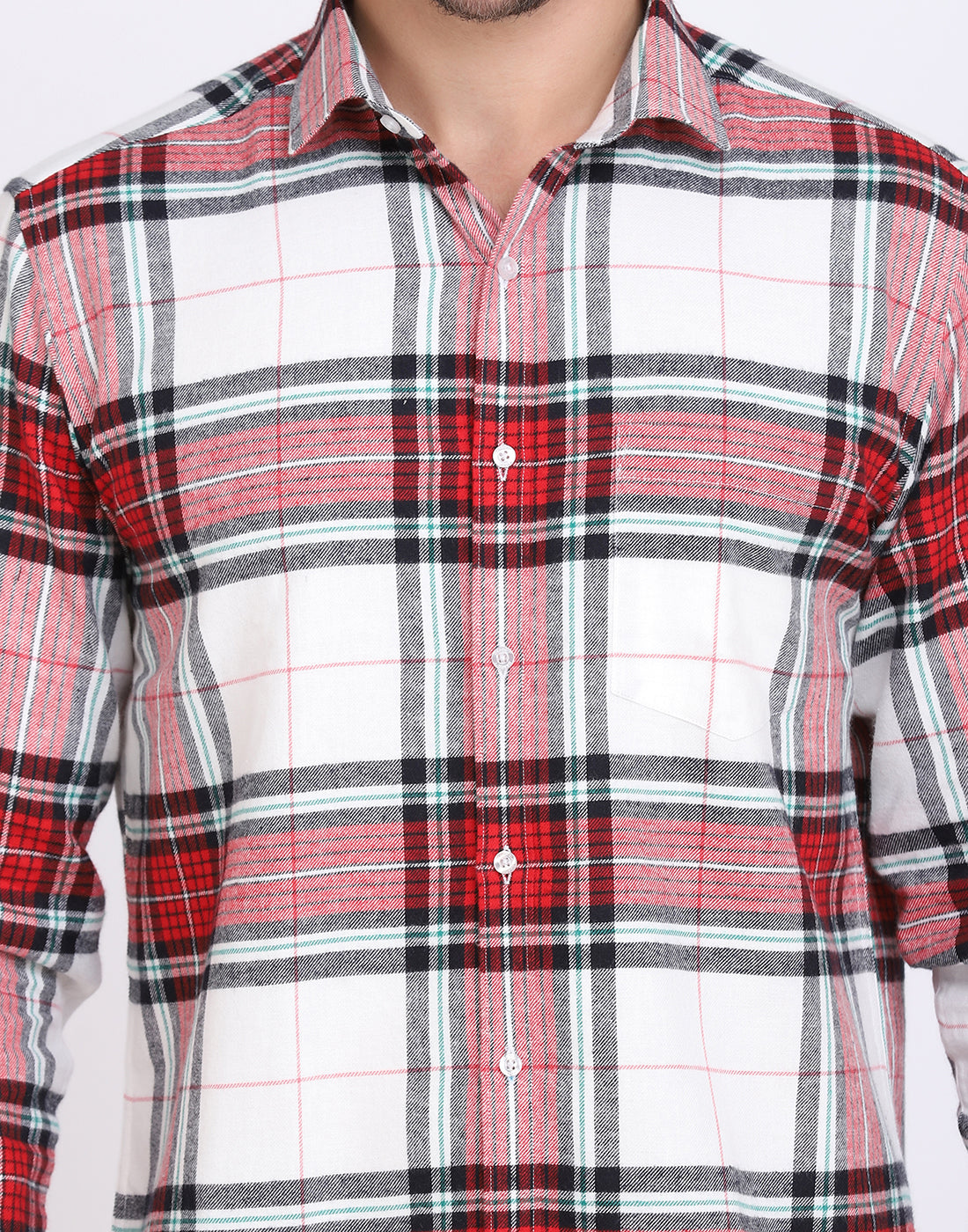 Vintage Red & white cotton flannel shirt