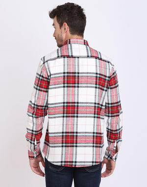 Vintage Red & white cotton flannel shirt