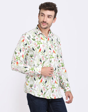 Birds Printed Regular Fit Casual/Party Shirt