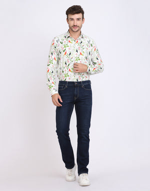 Birds Printed Regular Fit Casual/Party Shirt