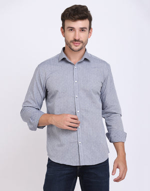 Blue Chambray Dobby Formal Shirt