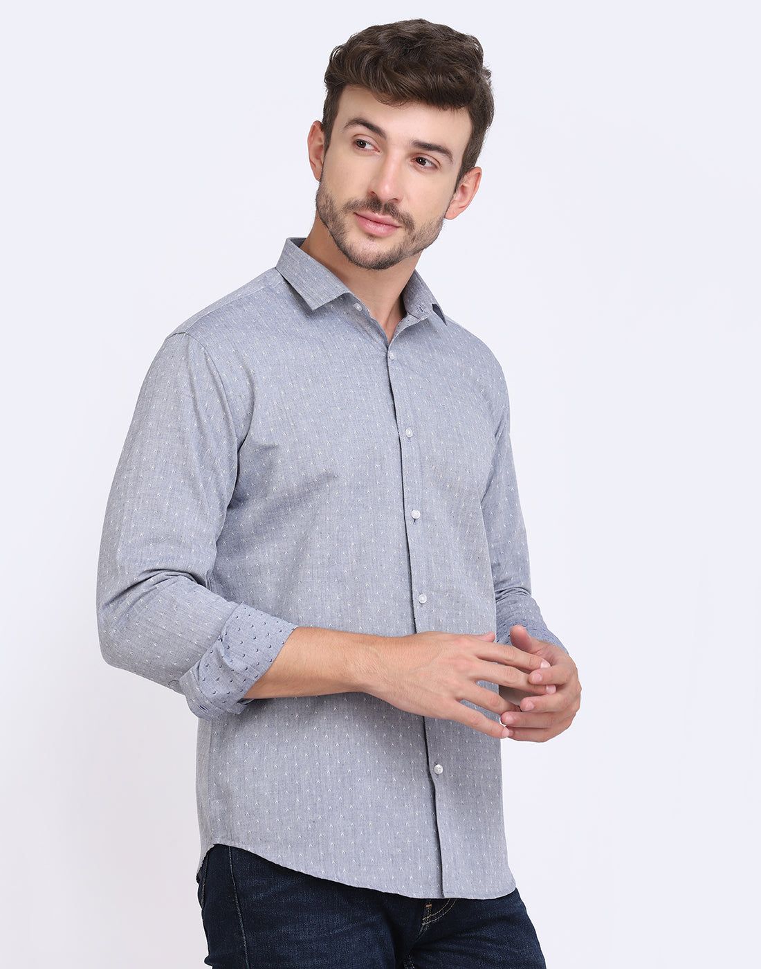 Blue Chambray Dobby Formal Shirt