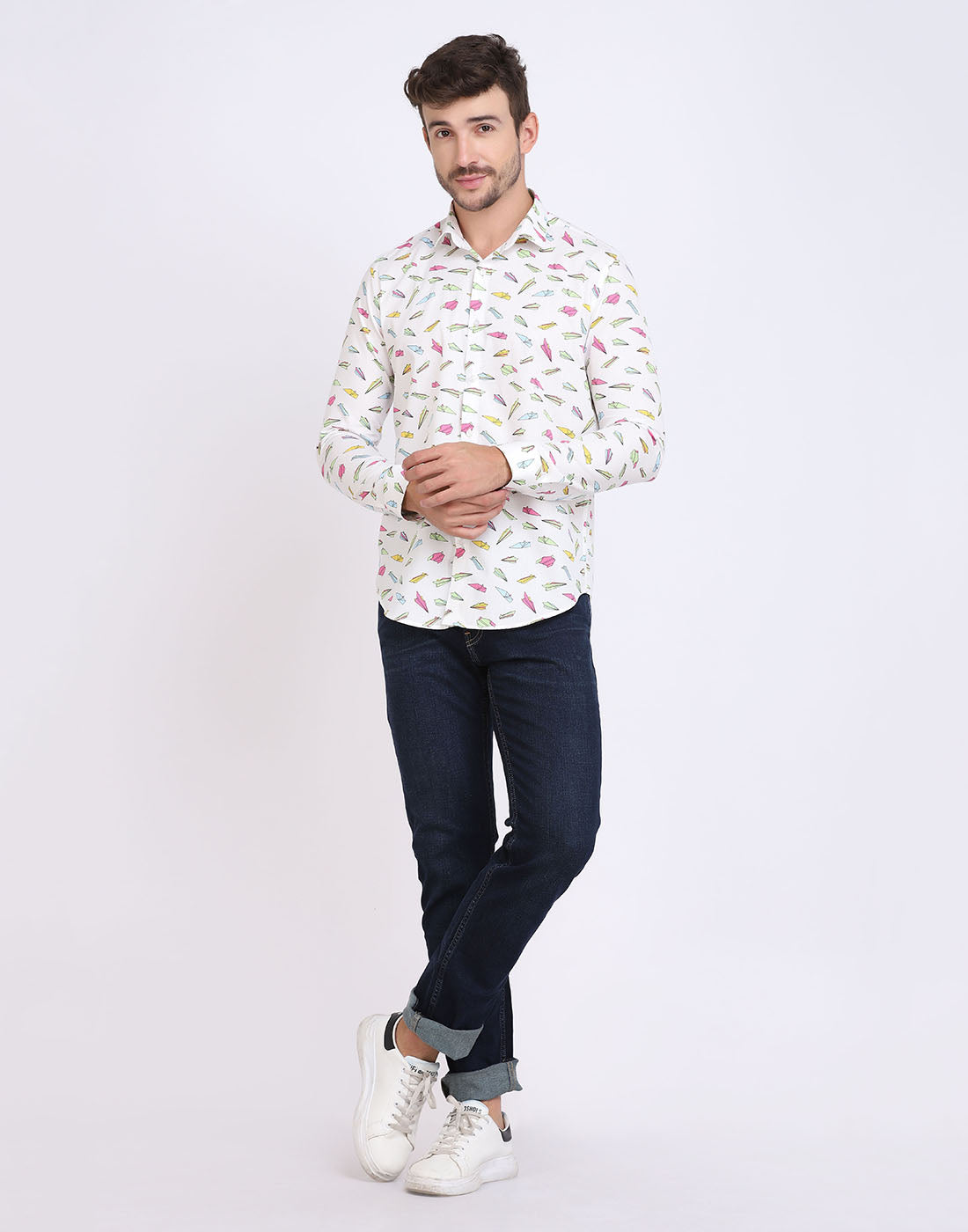 conversational airplane print men’s Shirt