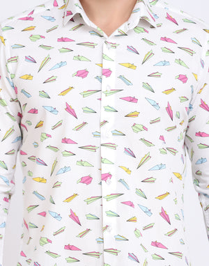 conversational airplane print men’s Shirt