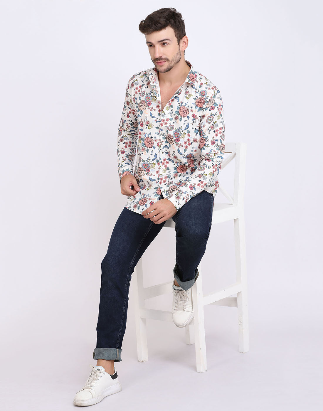 Vintage Floral Printed Casual Shirt