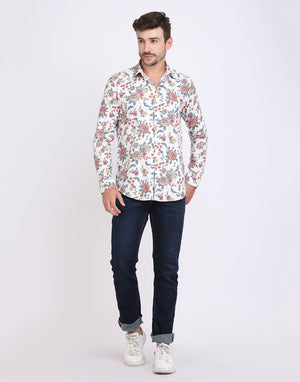 Vintage Floral Printed Casual Shirt