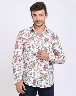 Vintage Floral Printed Casual Shirt