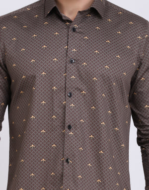 Printed Cotton Herringbone Party Shirt