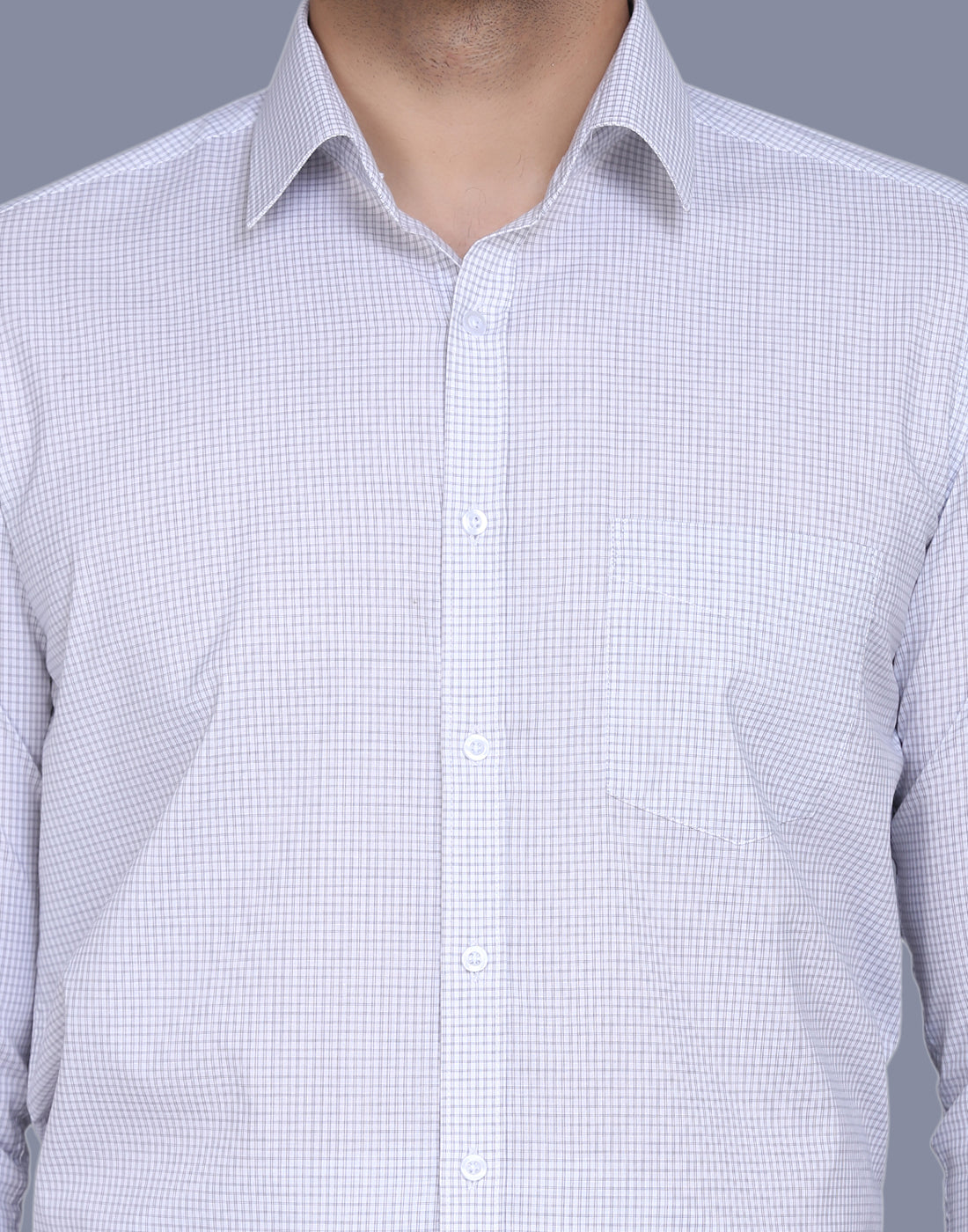 Cotton yarn dyed micro checkered shirt