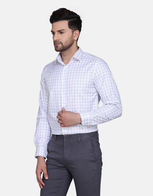 Herringbone checkered formal shirt