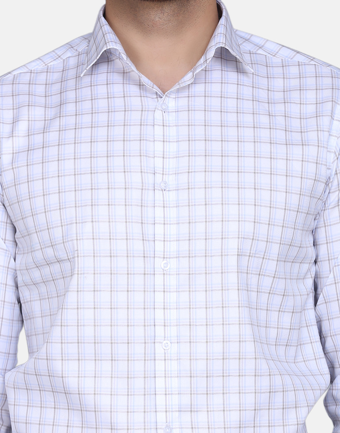 Herringbone checkered formal shirt