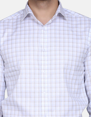 Herringbone checkered formal shirt