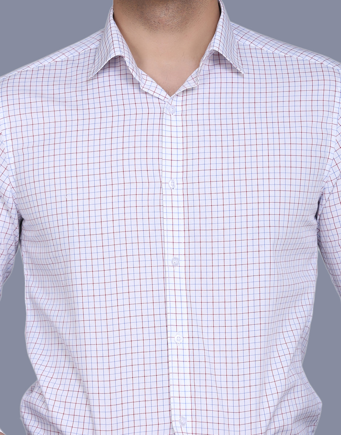 Cotton Blend checkered men's shirt