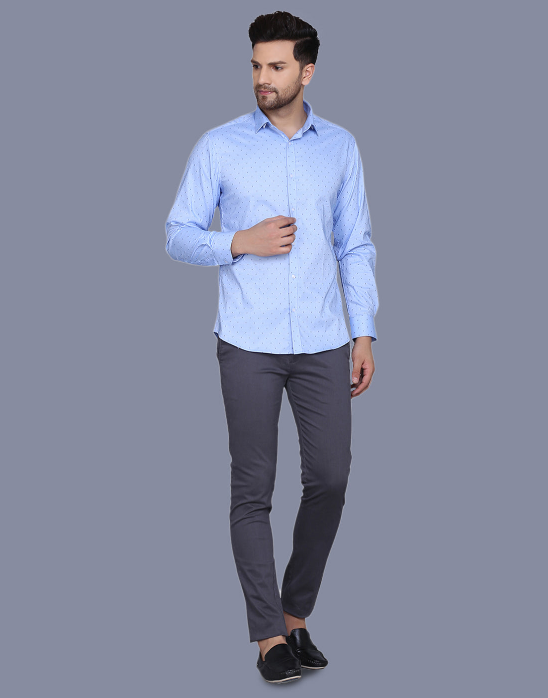 Light Blue Chambray Dobby men’s Shirt