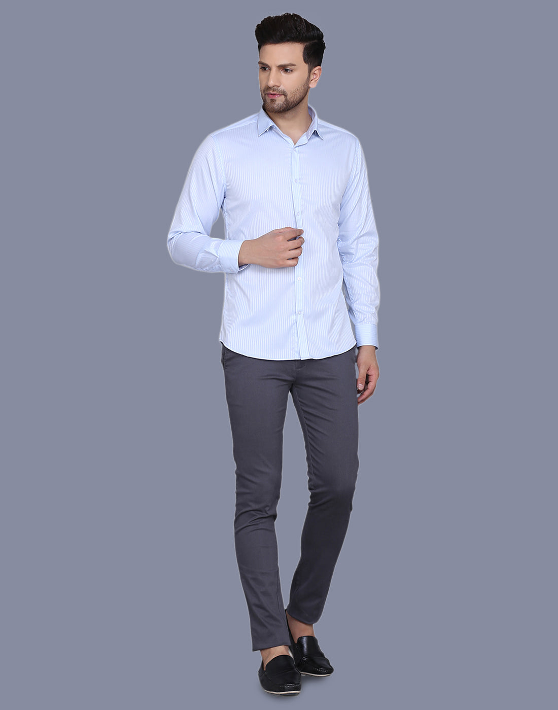 Herringbone Micro Stripes Dobby stripe cotton Shirt