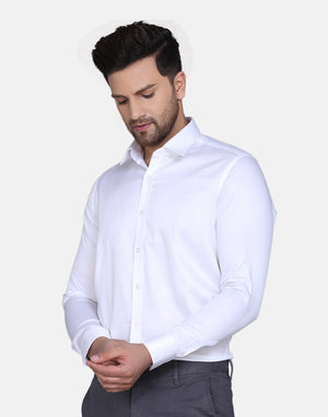 White Cotton Satin Shirt