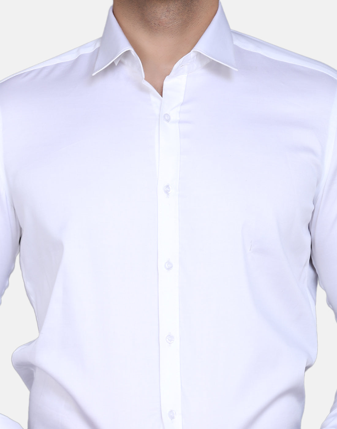 White Cotton Satin Shirt