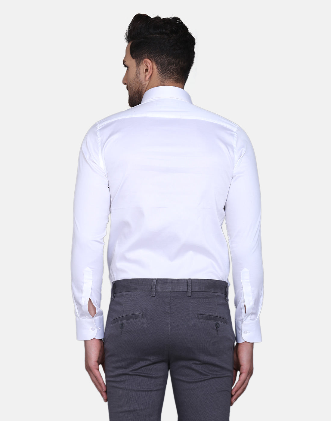 White Cotton Satin Shirt